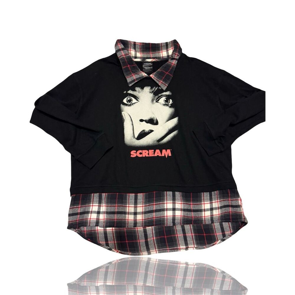 Miramax x Scream Men's/ women’s XL Plaid Flannel Long Sleeve Shirt Halloween